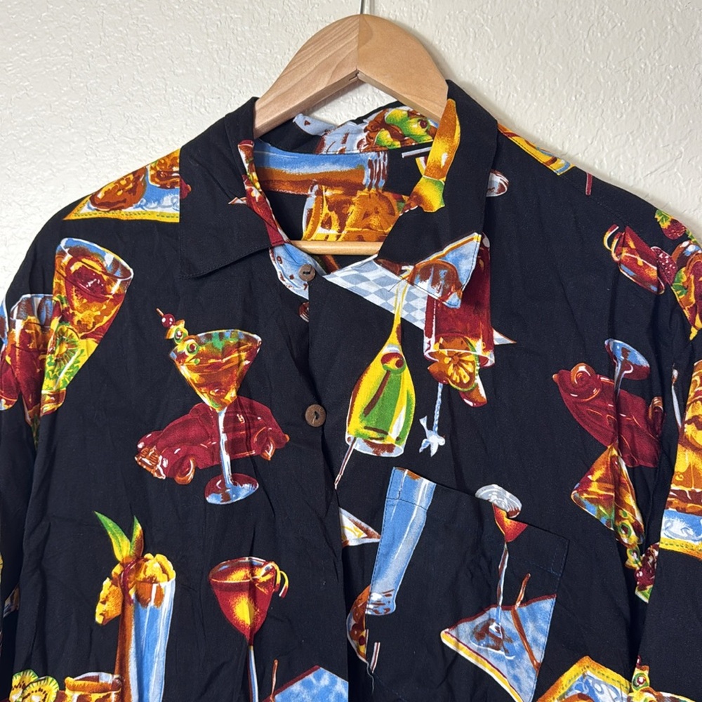Cocktail Print Black Shirt